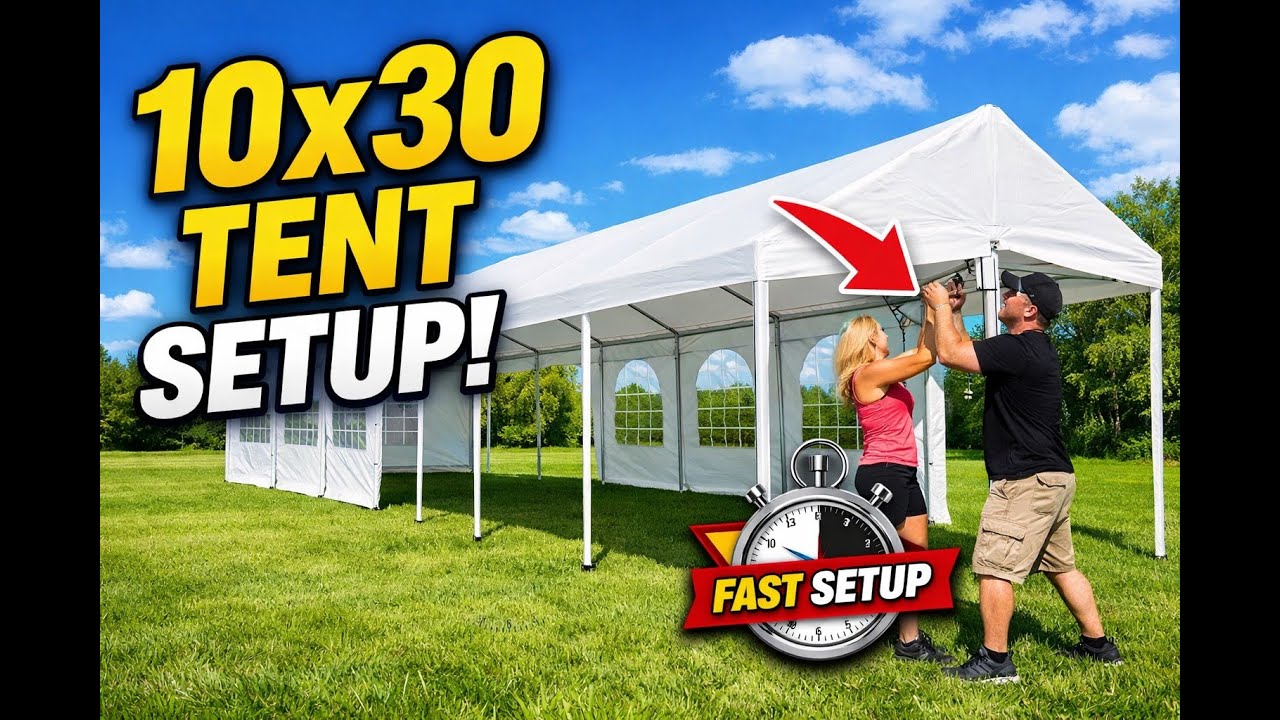 10x30 Canopy Gazebo Party Tent Setup Video