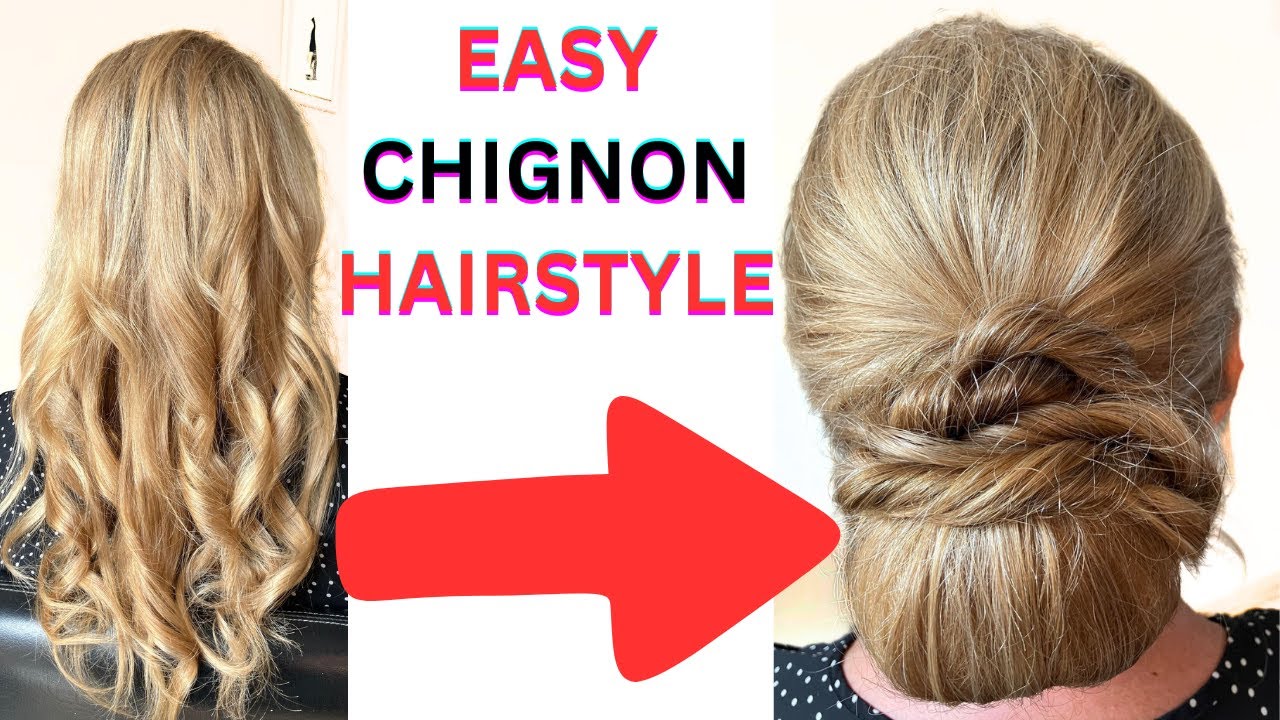 Easy Chignon Hairstyle for long to medium hair