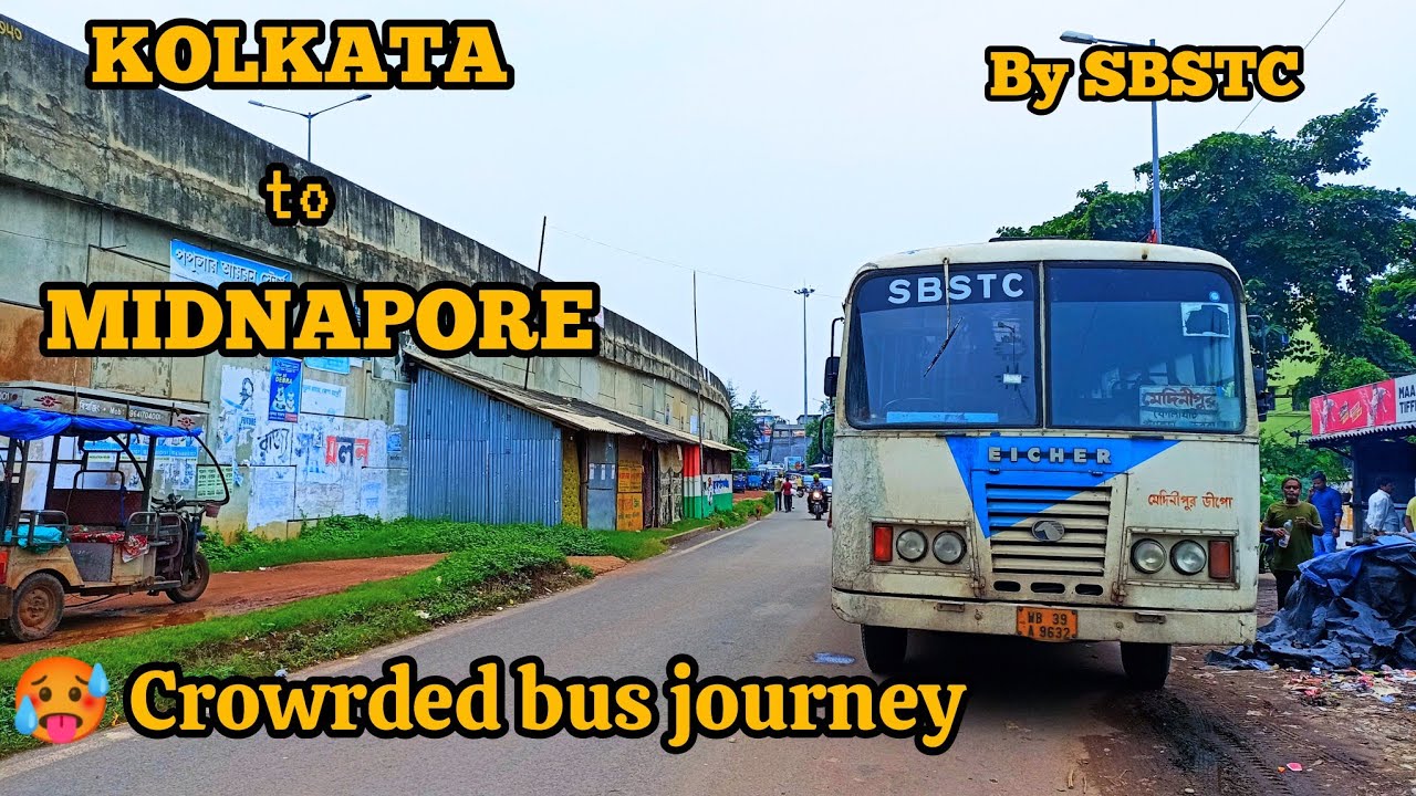 SBSTC Bus Journey from KOLKATA to MIDNAPORE|Boarding from here and there and crowded bus journey 🥵