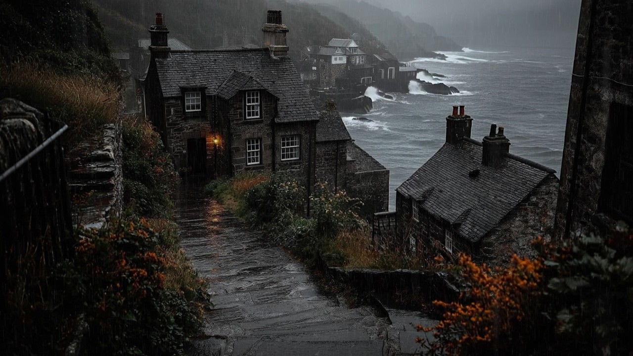 &ldquo;The Path to the Sea&rdquo; &mdash; A Rainy Evening Above the Cliffs | Dark academia ambience