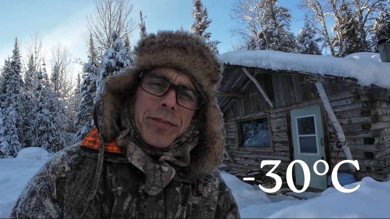 Cabin Upgrade in -30°C: Cedar Live-Edge Shelf + LED Light Bar | Ice Fishing Delayed Again