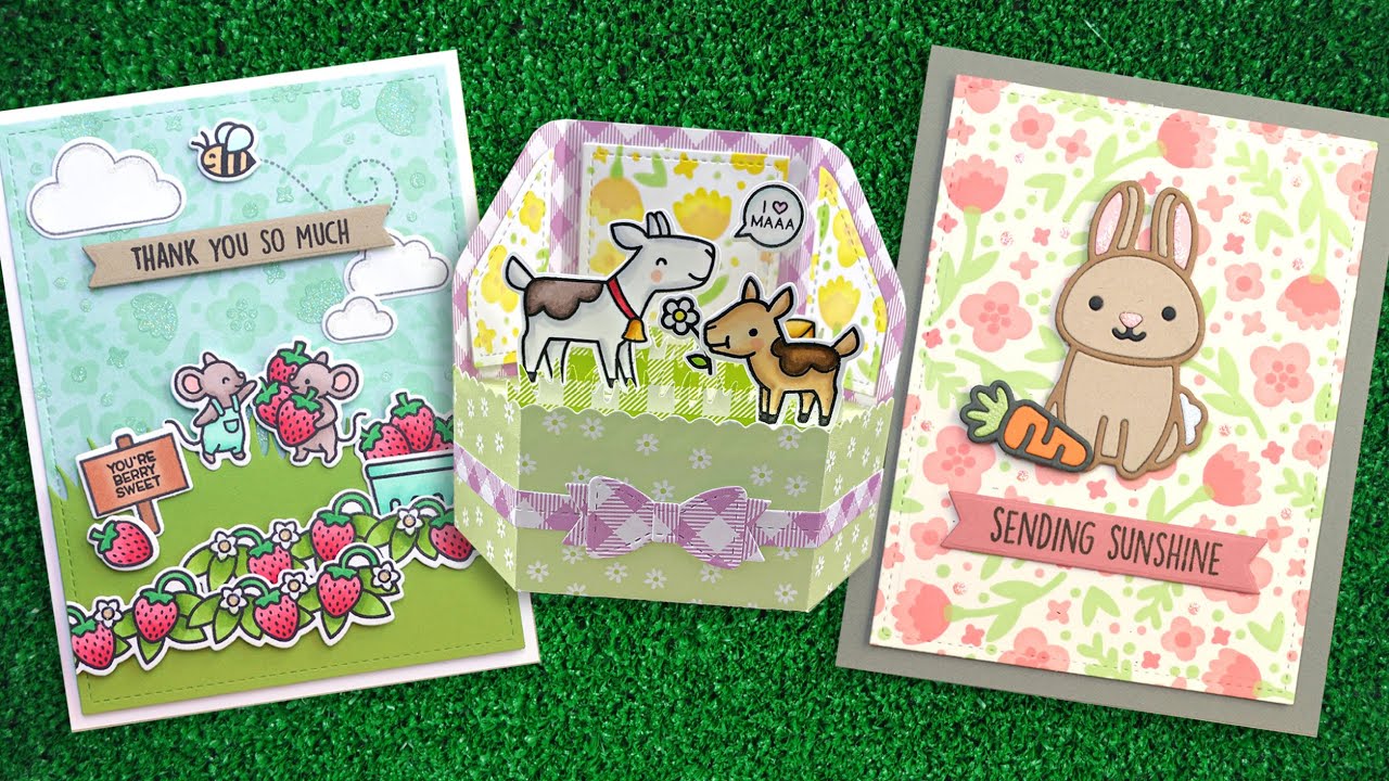 Intro to Spring Blossoms Background Stencils + 3 cards from start to finish