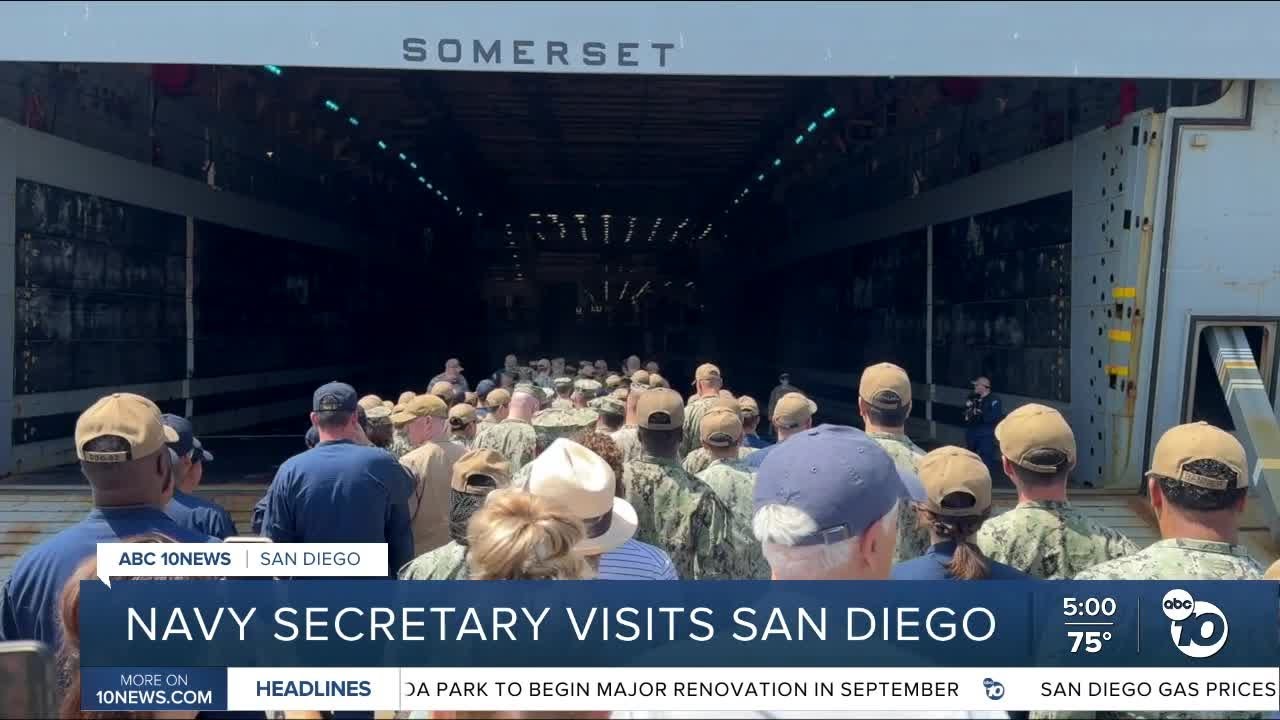 Navy Secretary visits Naval Base San Diego to assess operations and improvements