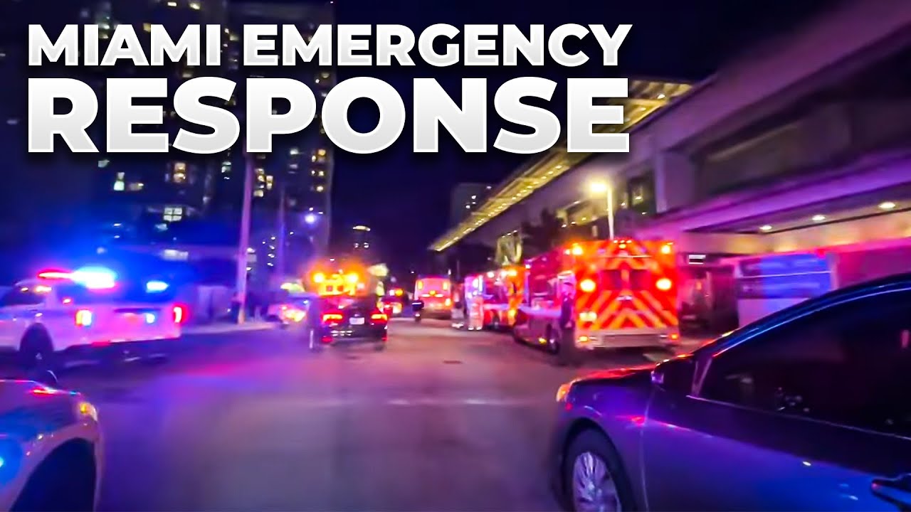 Large Emergency Response in Miami - Fire, Police & Medical