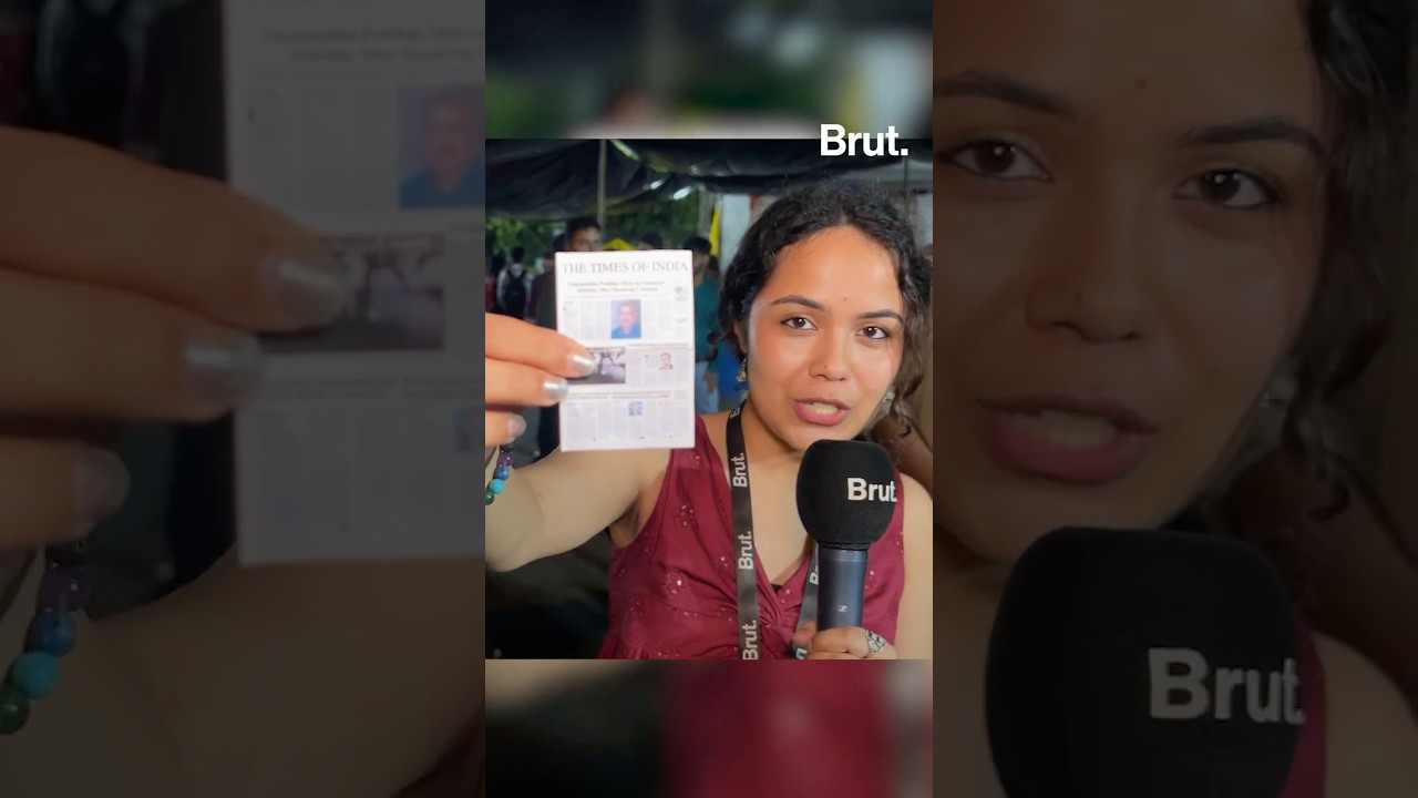 An artist brought news from the future at the Cockroach Janta Party protest.
