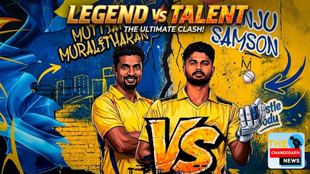 Sanju Samson vs Muttiah Muralitharan full contest | Chennai Super Kings Roar 26 event