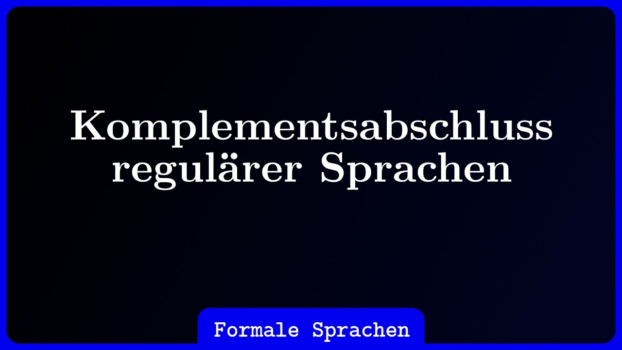 Komplementsabschluss regulärer Sprachen/ Konstruktion des Automaten für das Komplement