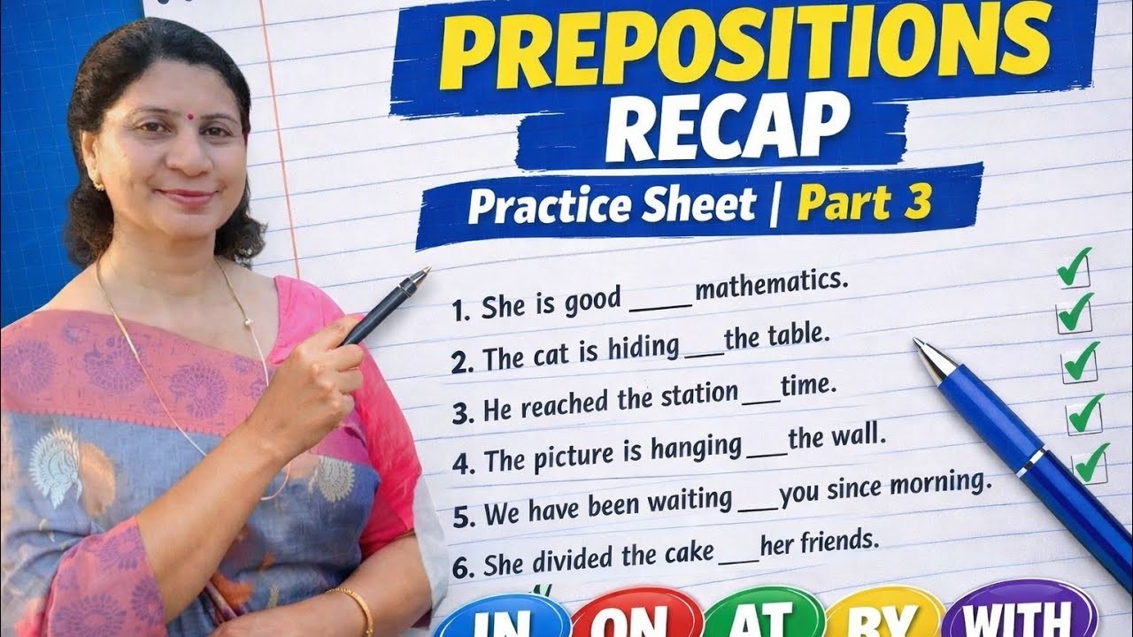 live Prepositions, practice sheet with basic rules.#preposition #prepositionrules #englishgrammar