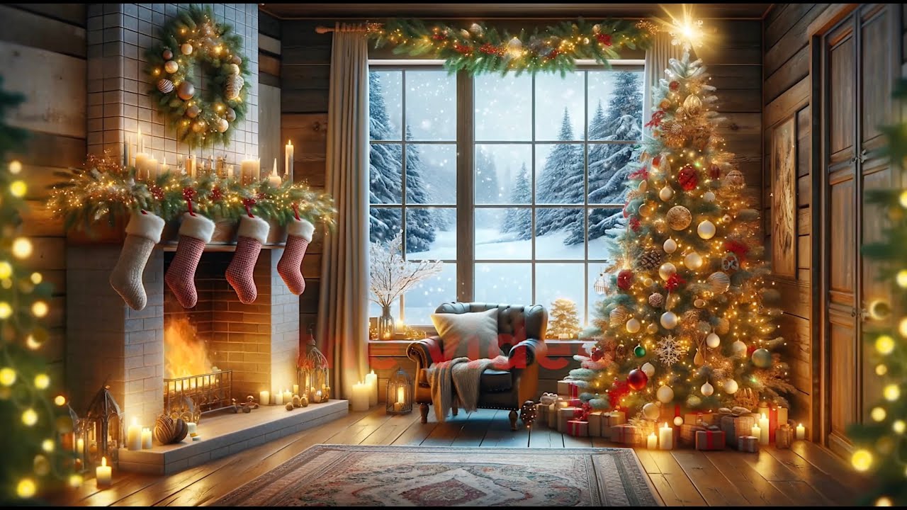 Cozy Christmas Fireplace 🔥 | 4 Hours of Crackling Fire | Holiday Relaxation Ambience 🎄