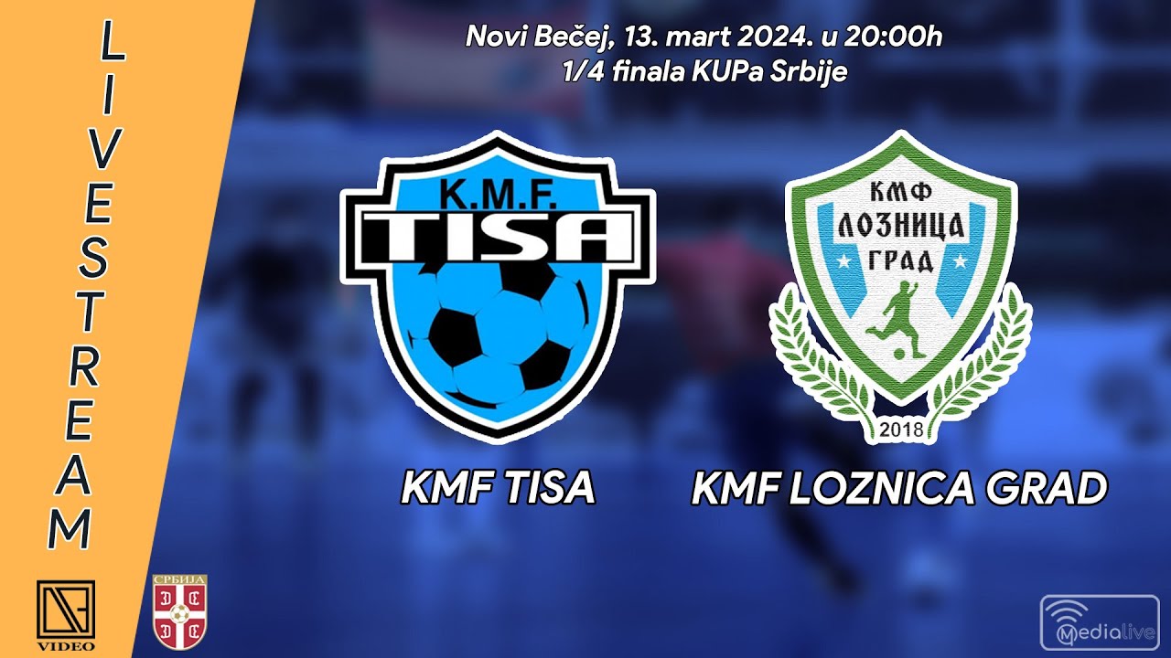 KMF TISA Novi Bečej - KMF LOZNICA GRAD 2018 Loznica (Full match Livestream) [13.03.2024.]