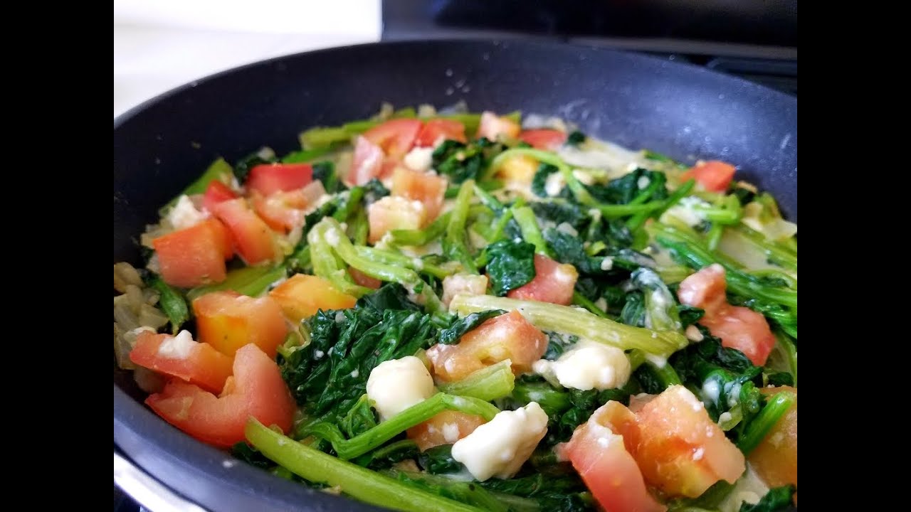 easy sauteed spinach and tomato recipe/ spinach recipe/ Espinacas/ 菠菜/पालक