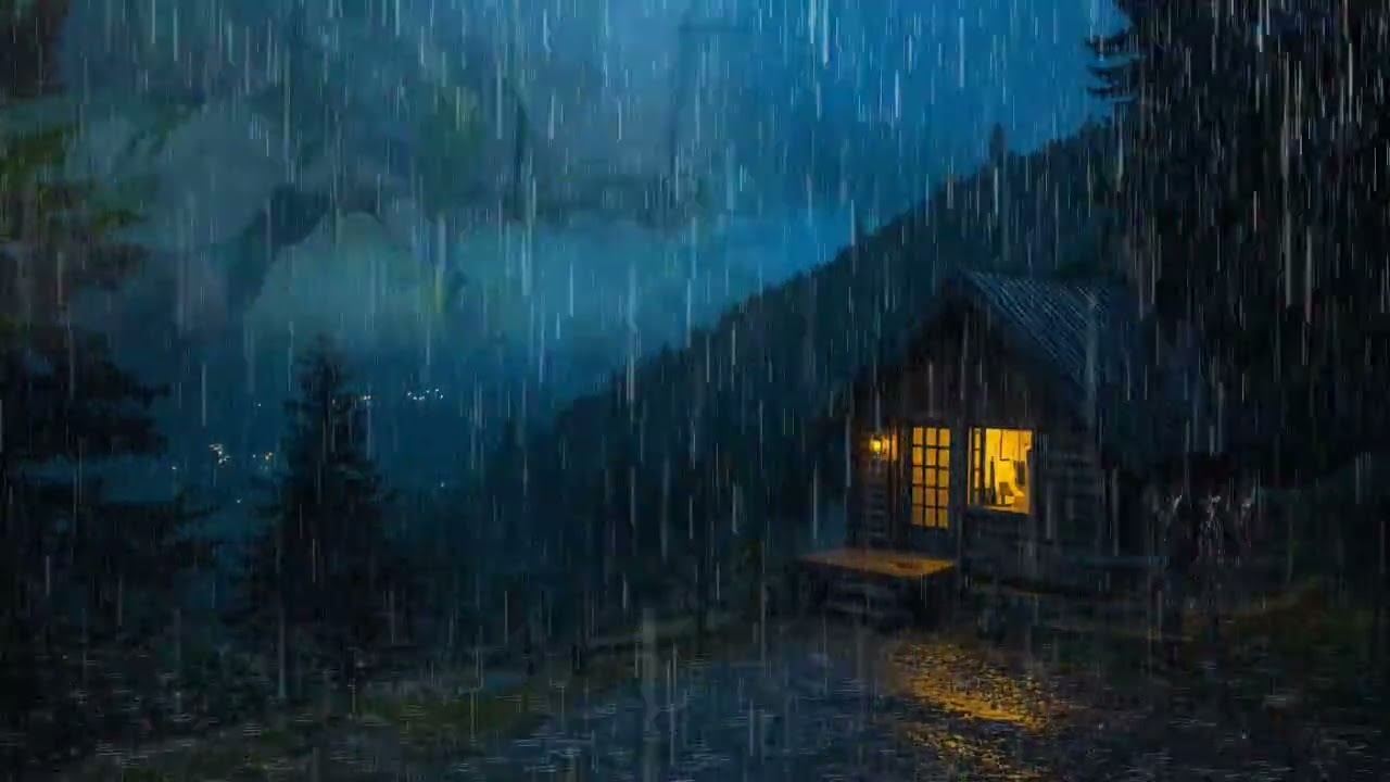 Heavy Rain on Window for Sleeping | Relaxing Rain ASMR Ambience and Thunder Sounds