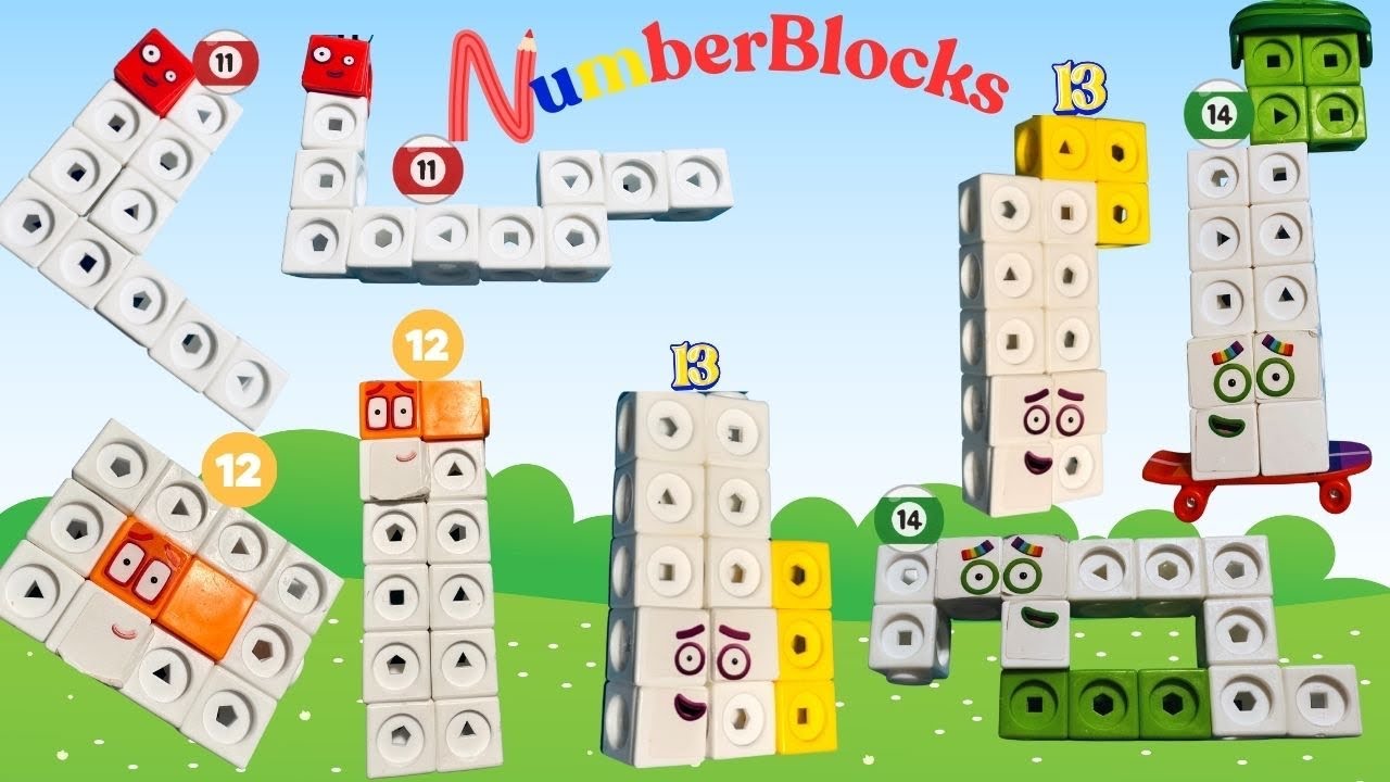 Numberblocks 11-14 in transformations! Learn to play with numberblocks and numbers.