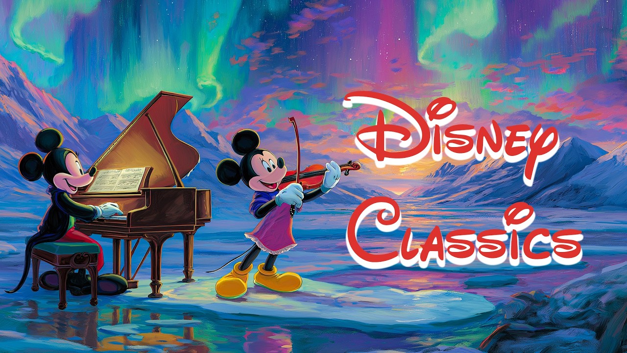 Disney Classics ❄️🌌 | Aurora Ice Symphony with Mickey & Minnie | Disney Chill Melodies