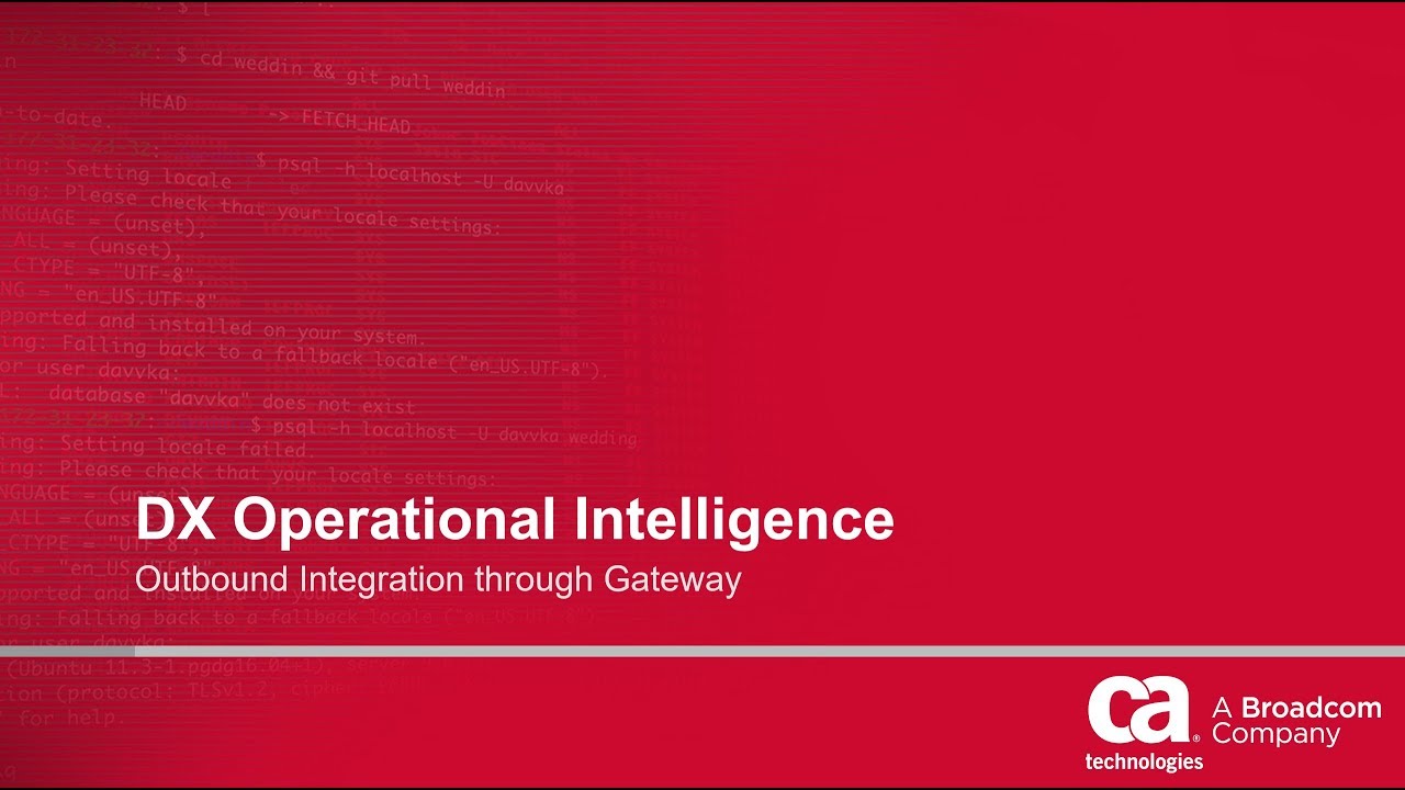 DX Operational Intelligence: Outbound Integration through Gateway
