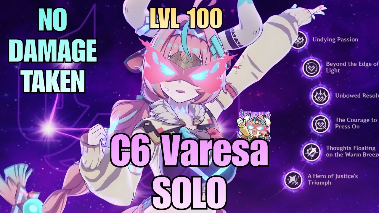 SOLO LVL 100 C6 Varesa | NO DAMAGE TAKEN | 6.1B Spiral Abyss Clear