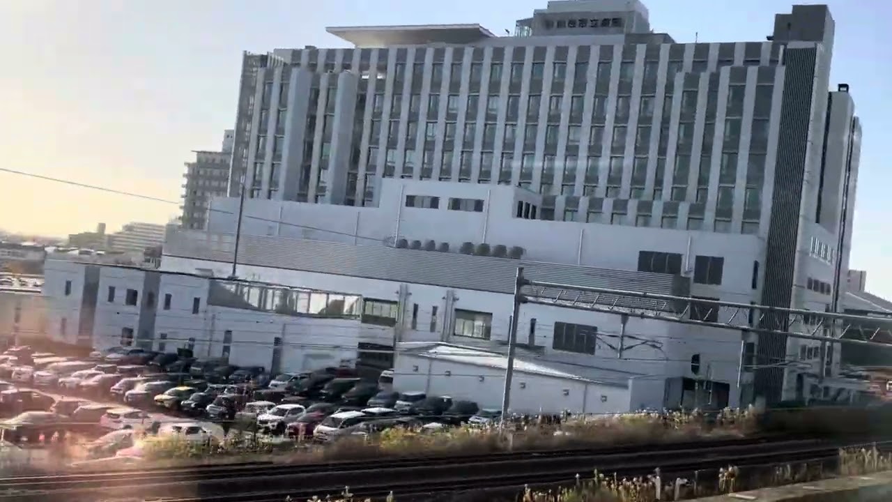E2系新幹線に仙台から乗車しました。車窓や工事中の福島駅新幹線アプローチ線など。2023.12.8 仙台8時48分発
