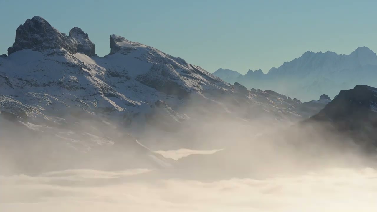 Snow Capped Mountains video in 4K with surround sound, ambience, relaxing, meditation, nature, ASMR