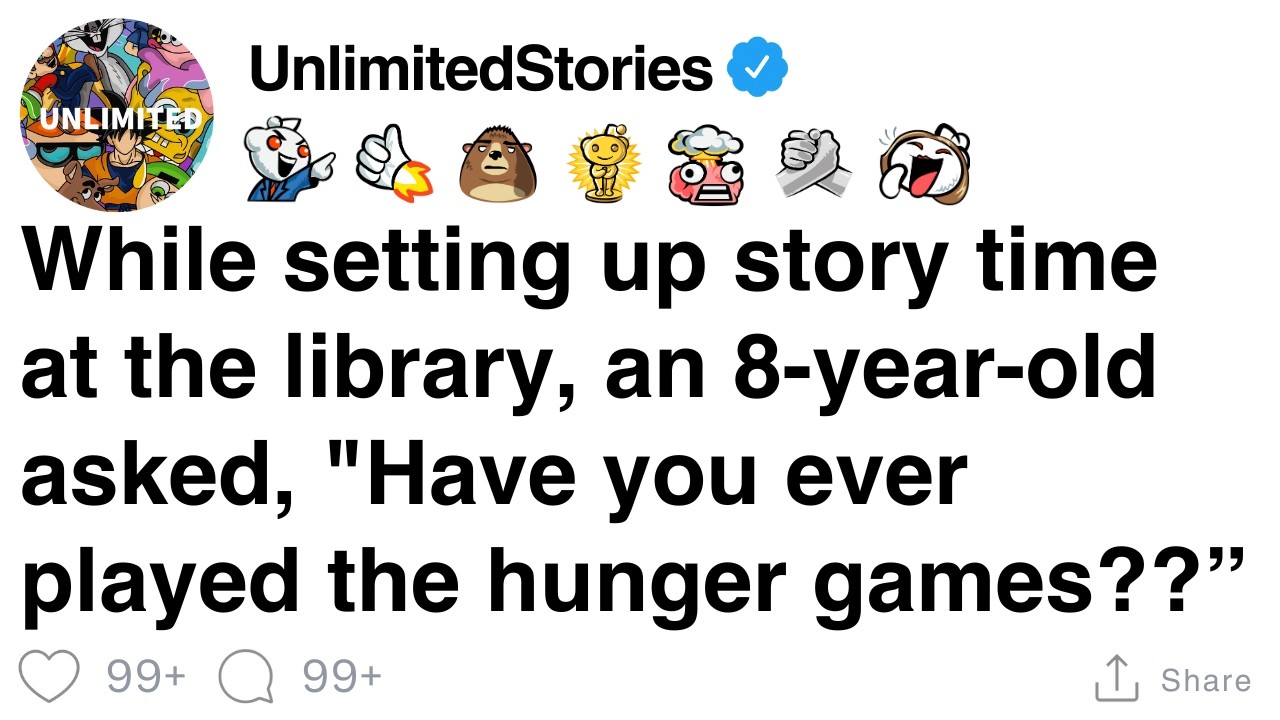 While setting up story time at the library, an 8-year-old asked, 