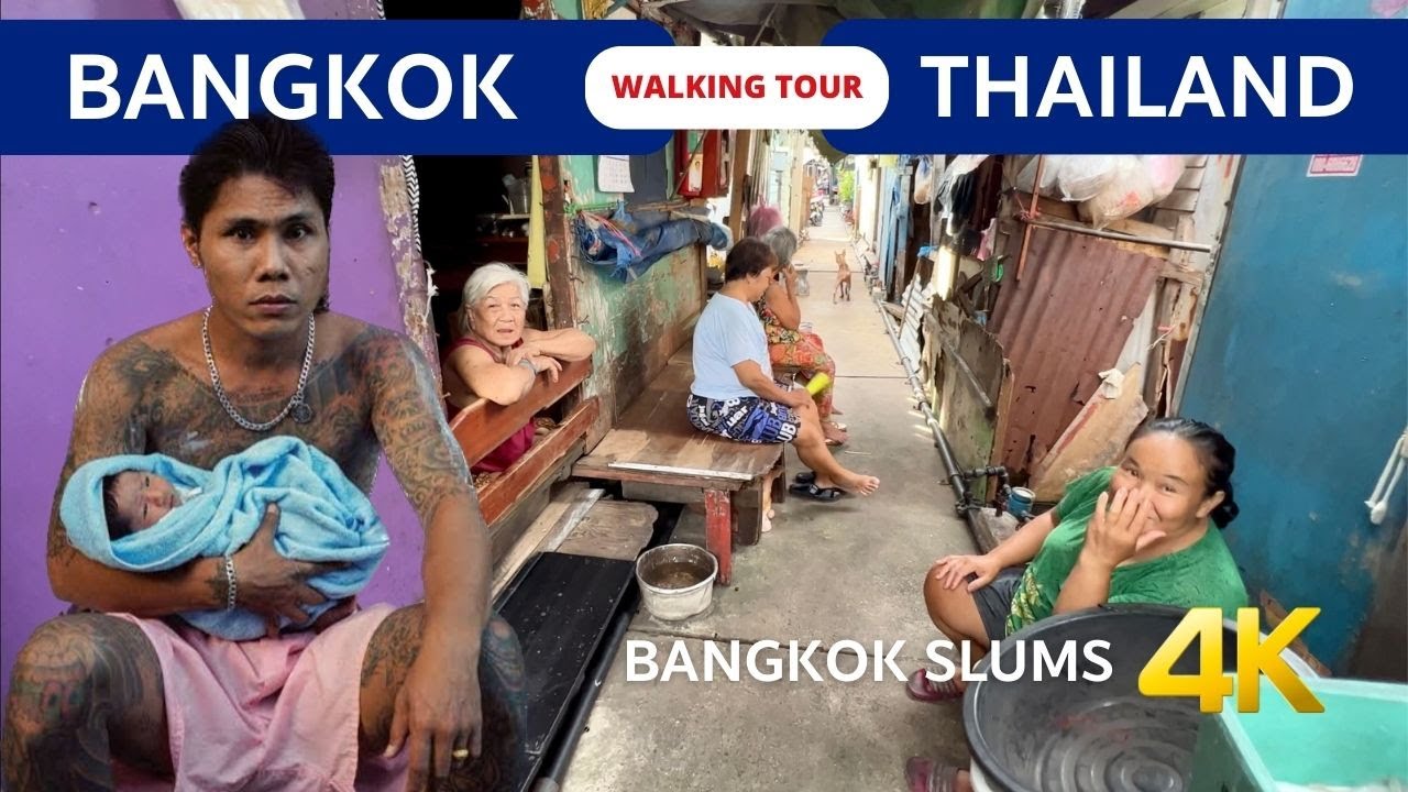 Khlong toei SLUMS BANGKOK Thailand 🇹🇭  Walking tour 2023