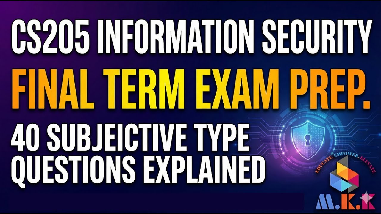 CS205 InfoSec Final Term Prep. | Deep Dive: 40 Subjective Questions | Master InfoSec Core Concepts