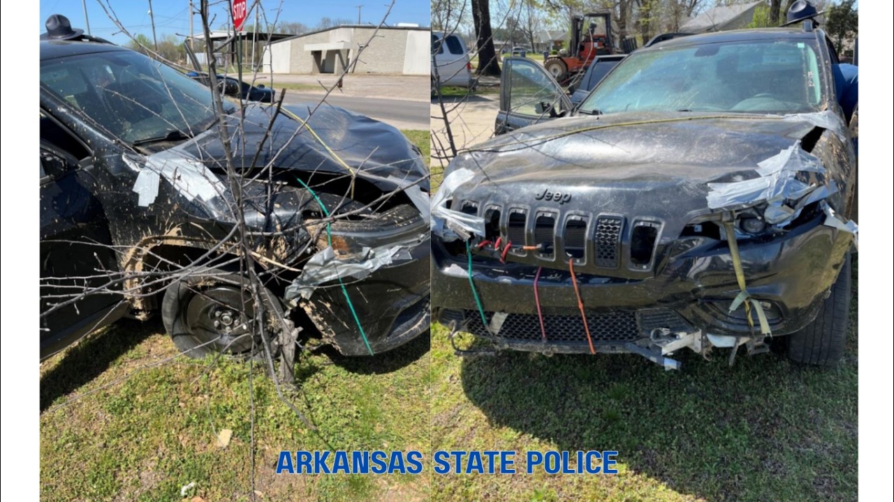 Suspect in Jeep flees traffic stop - Arkansas State Police end pursuit w/ PIT MANEUVER (Xanax found)