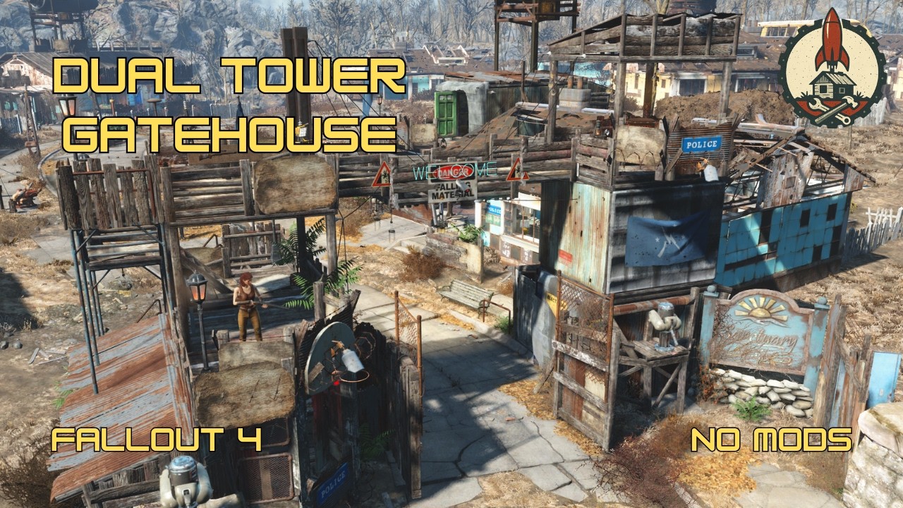 Dual Tower Gatehouse | Quick Build + Day/Night Tour (No Mods)