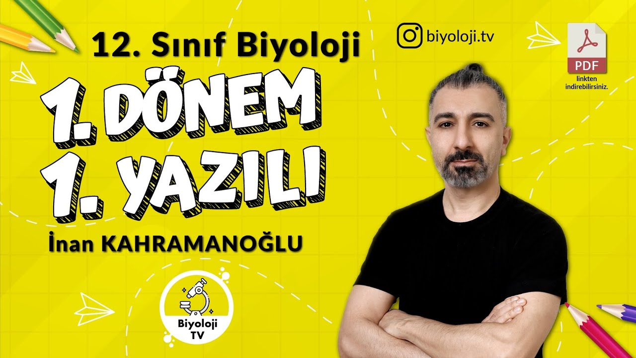 12.Sınıf Biyoloji 1.Dönem 1.Yazılı  | +PDF | 2025-2026