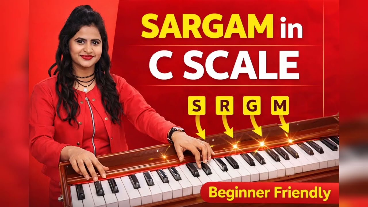 C Scale में Sargam सीखें 🎹| Harmonium Sargam Tutorial for Beginners |Step by Step| Harmonium Basics