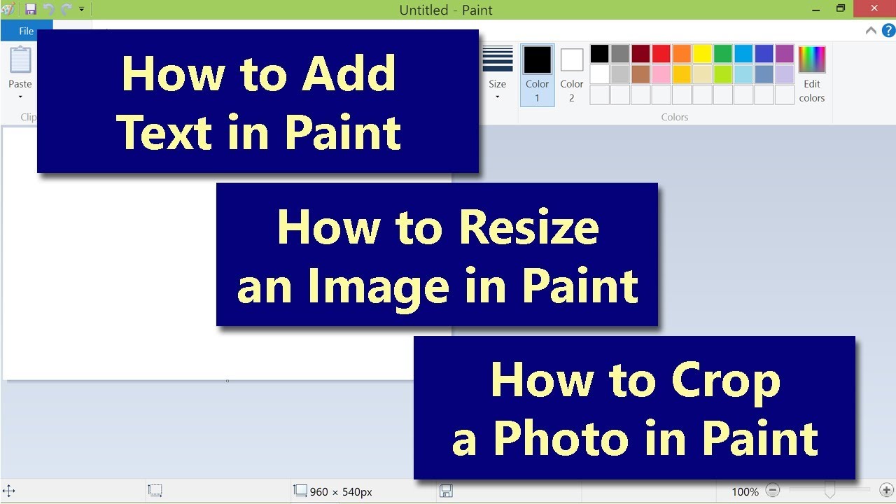 Как добавить текст в Paint | Как изменить размер изображения в Paint | Как обрезать фотографию в ...