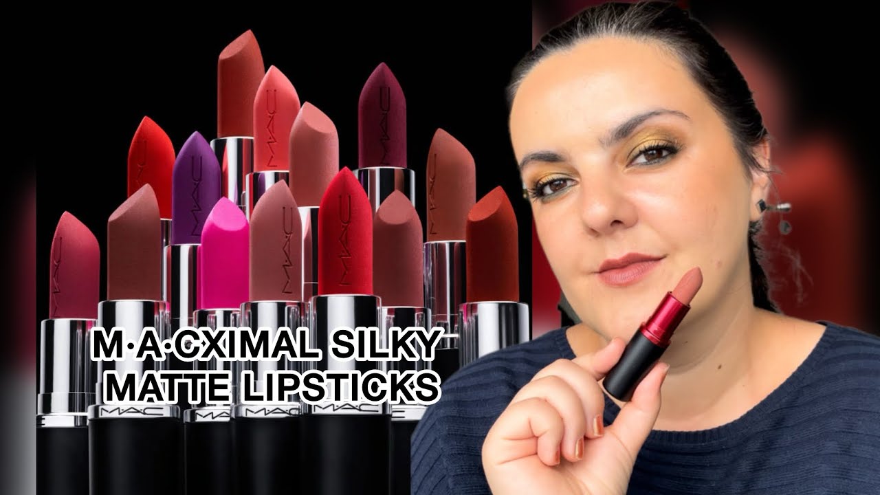 Mac Cosmetics Macximal Silky Matte Lipsticks lip swatches/ 25 shades