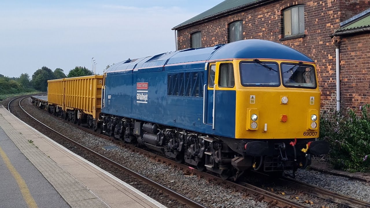 GBRf 69007 'Richard Trevithick' passing through Oakham Station