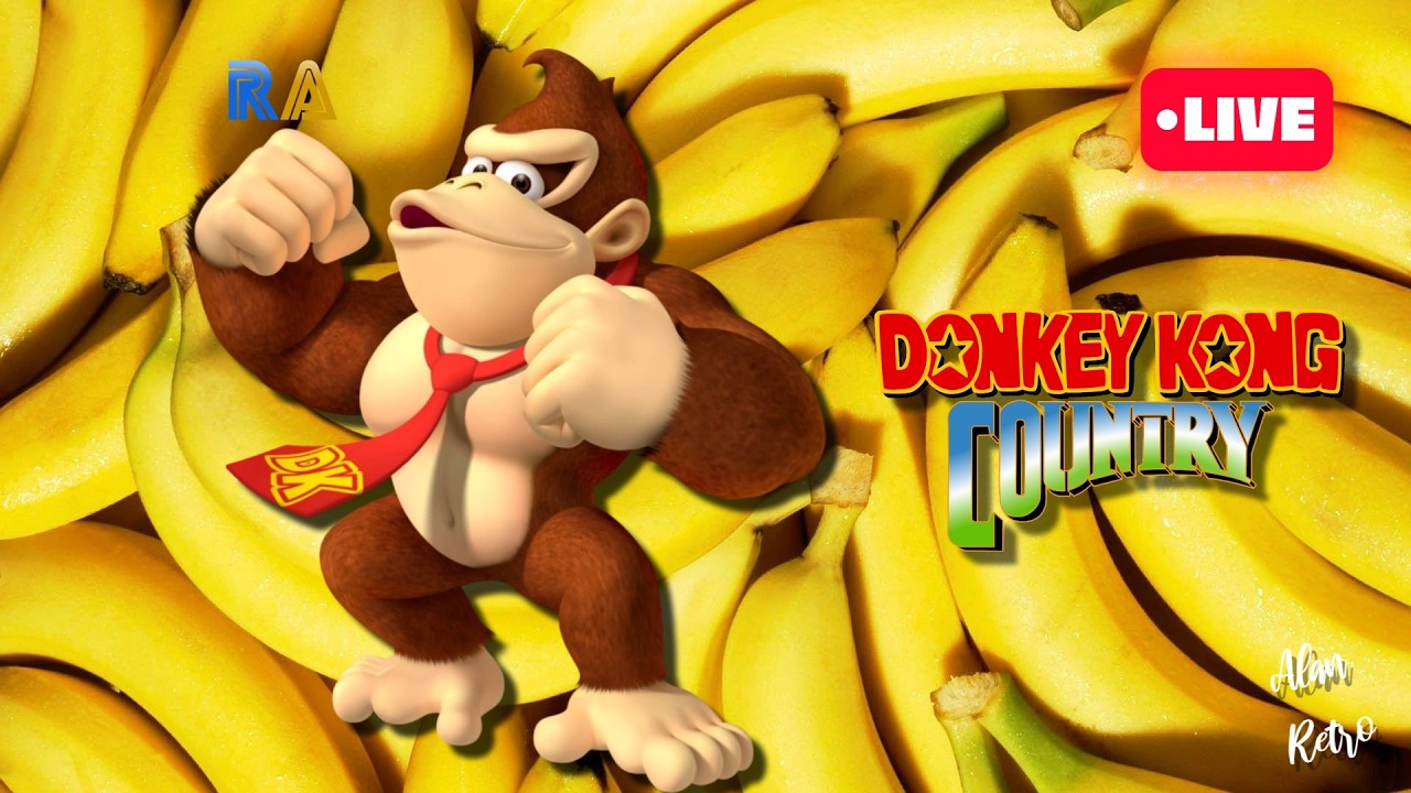 🔴 Bananas, barris e quedas 😅 DKC LIVE ~ Conquistas [RA] no SNES!