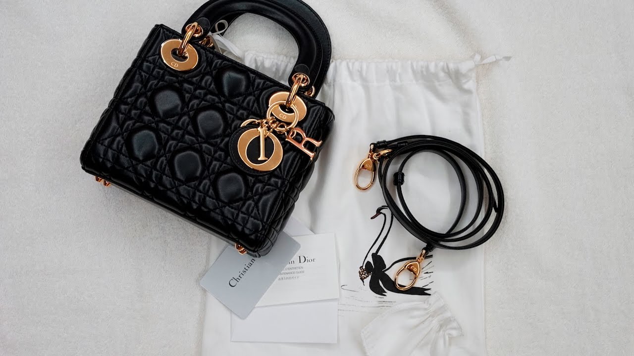 MINI LADY DIOR BAG IN BLACK LAMBSKIN