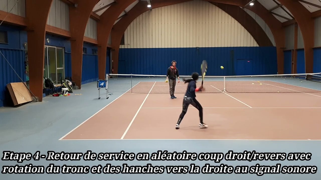 Retour de service sur 2ème balle et réactivité au tennis - travail évolutif