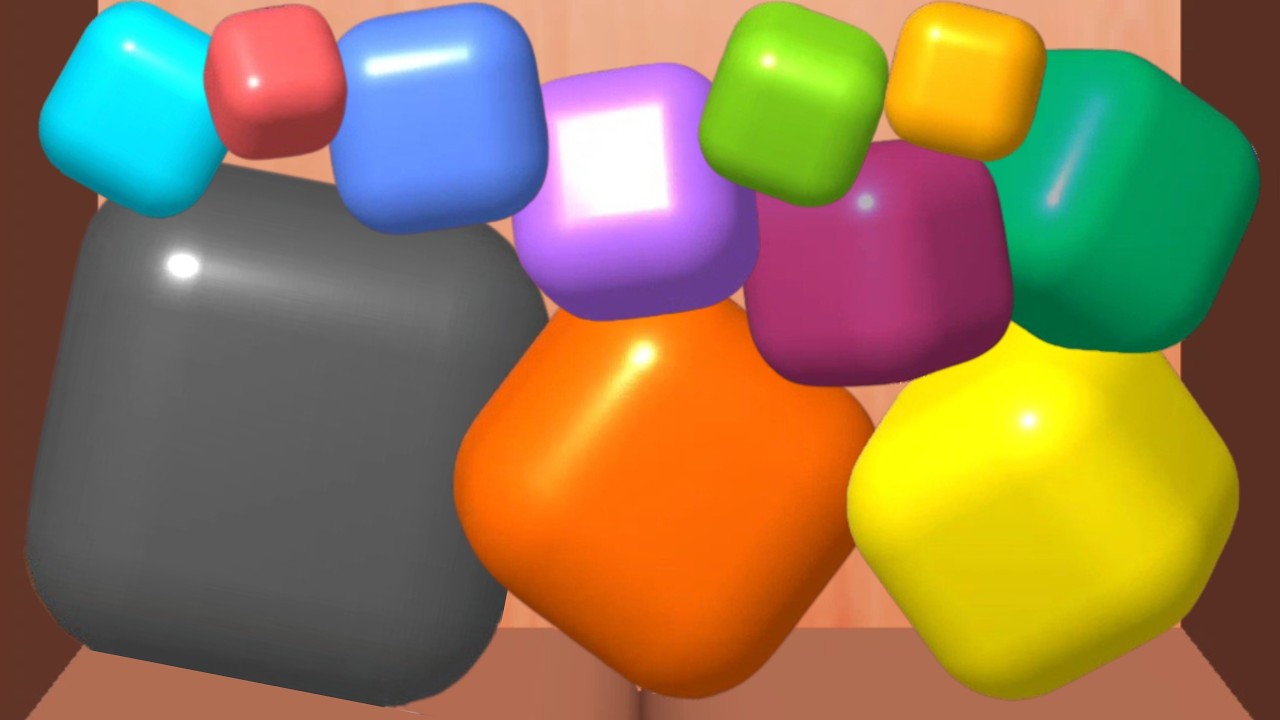 Merge Cube 2048 3D - ASMR Gameplay (Cubes Math, Level Up Colorful Blocks Jelly Balls)