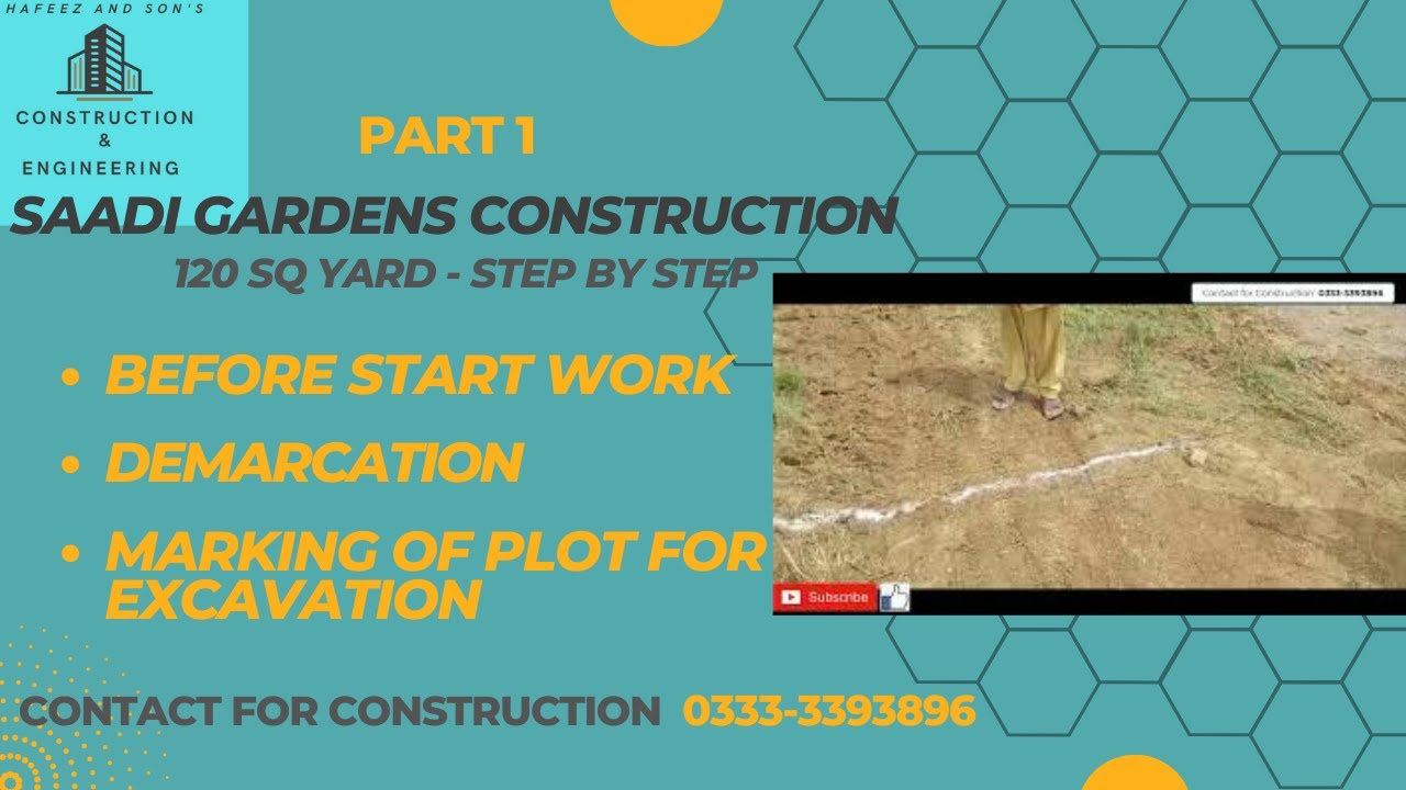 Saadi Garden - 120 yard Construction (Before Start Work, Demarcation & Plot marking for Excavation)