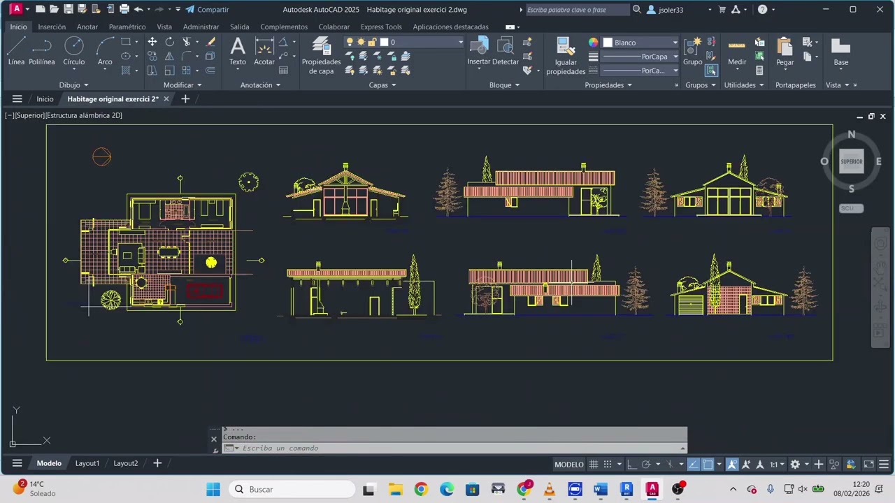 Model Revit a partir Autocad Teulades inclinades
