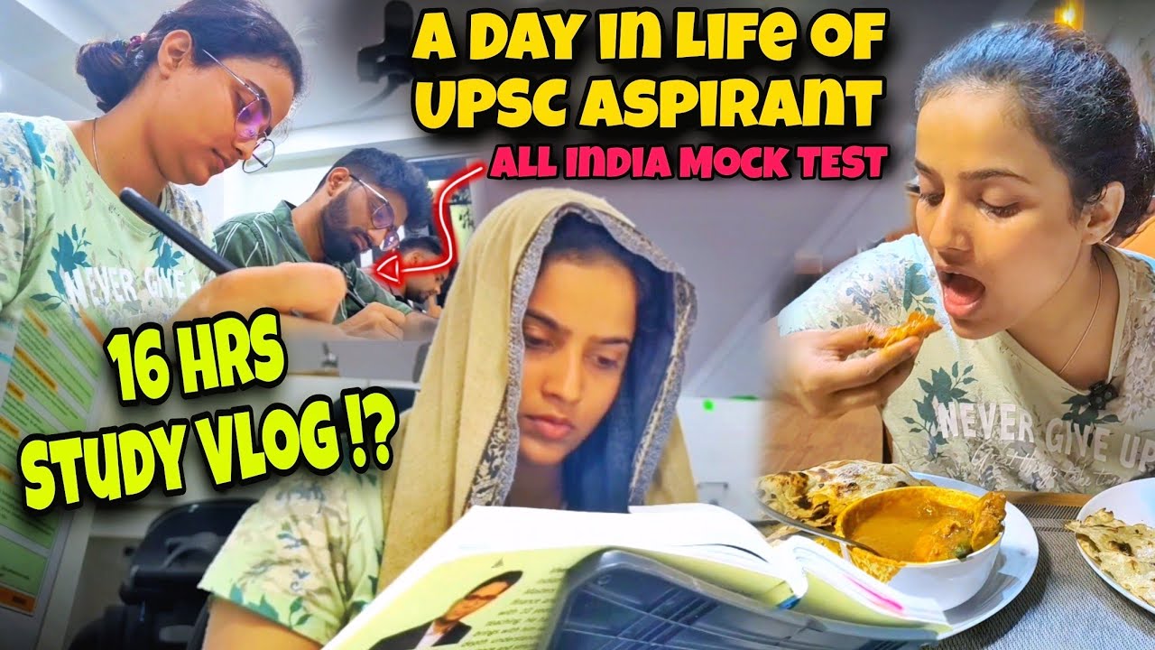 16 Hrs Study Vlog 📚 | A Day in Life of UPSC Aspirants in Delhi🔥 | Prelims TEST Series #vlog