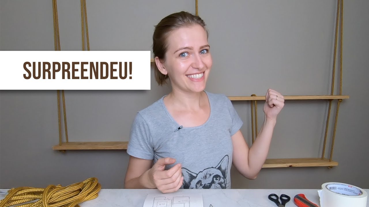 Prateleira de madeira e cordas - Dá pra fazer! #001