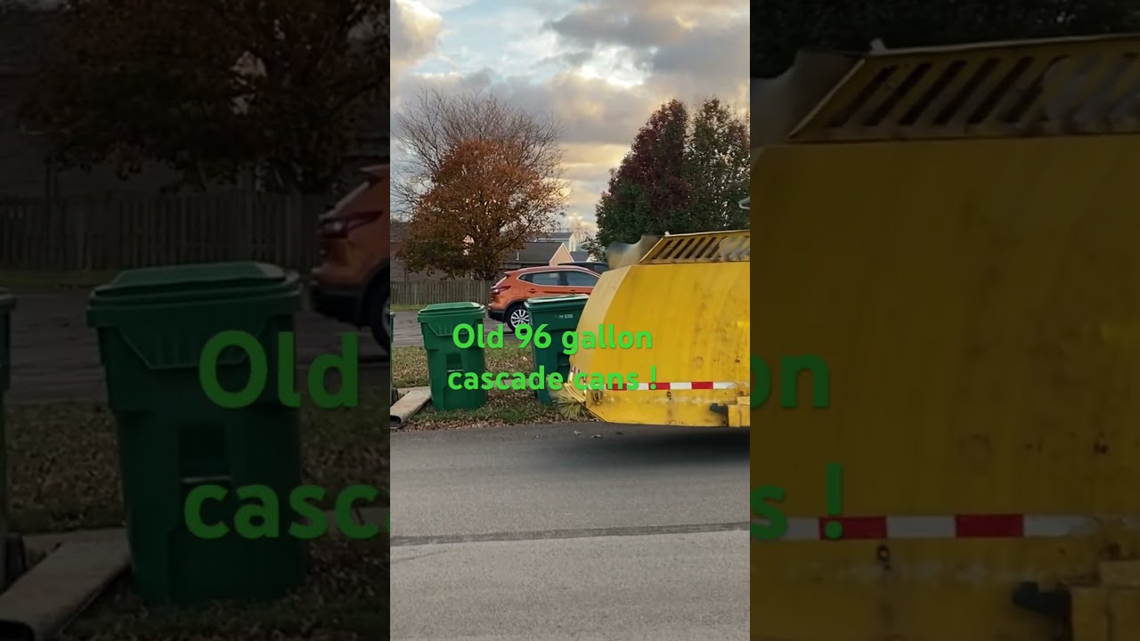 Heil half pack WM front loader dumping old Cascade cans! #shorts #wastemanagement #frontloader #2023
