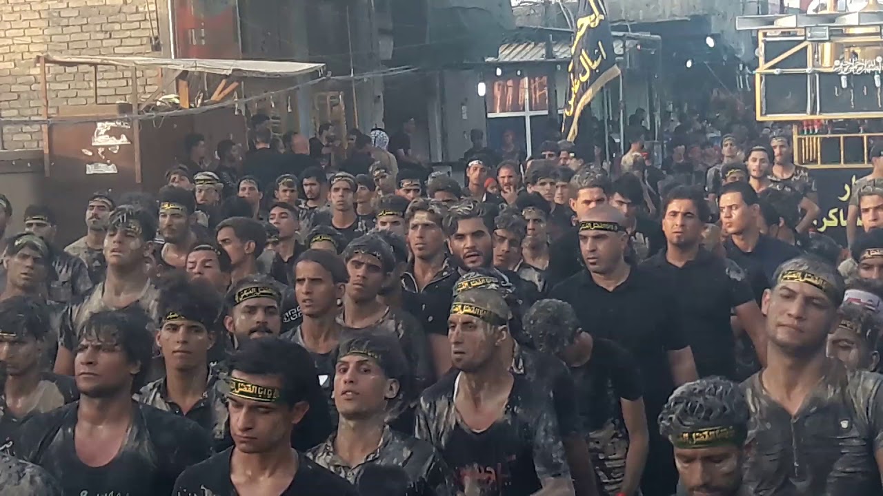 استعراض موكب شهيد الجمعه الحسيني يوم السابع من محرم انصار عابس الشاكري  في سوق الشيوخ