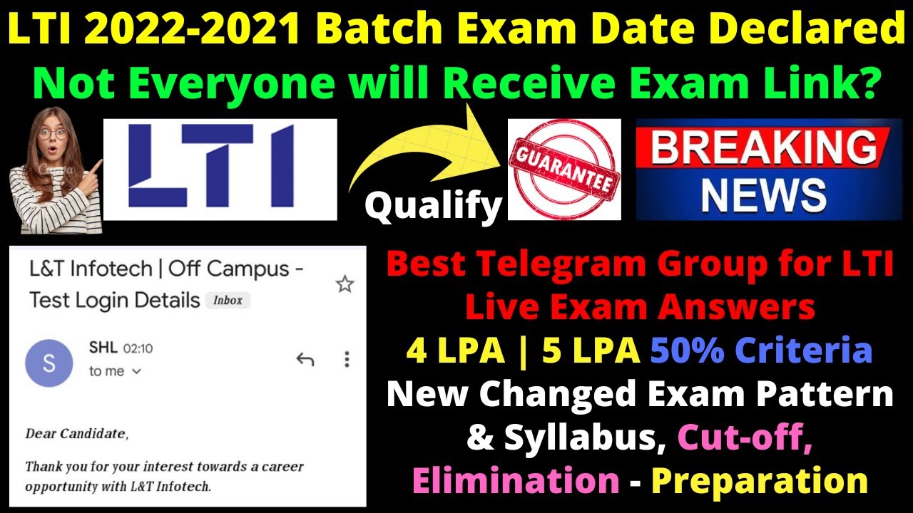 LTI Breaking News LTI 2022-2021 Batch Changed Exam Pattern | Exam Mail Update | Guarantee Crack Exam