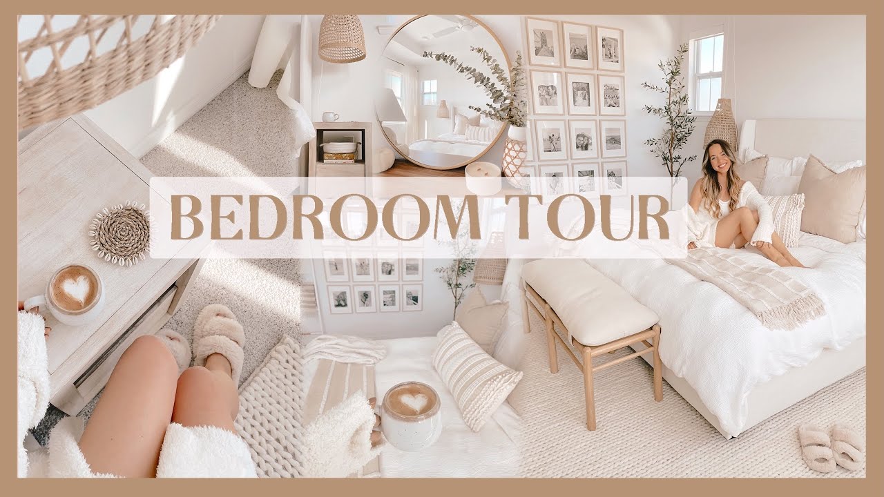 BEDROOM TOUR | cozy neutral decor + styling ideas to create a peaceful space!