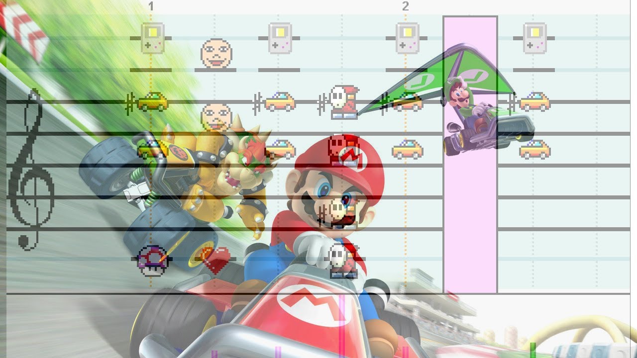 Mario Kart 7 - Bowser's Castle on Mario Paint Composer