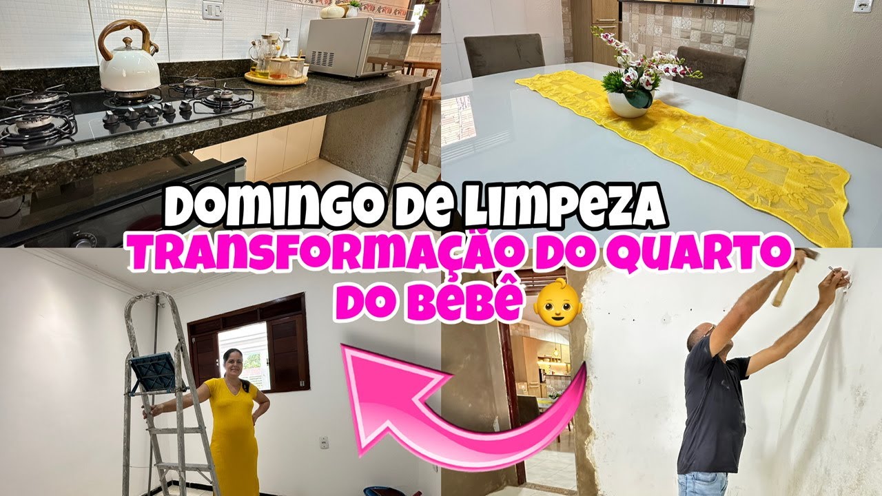 TRANSFORMAÇÃO DO QUARTO DO BEBÊ 👶 PAREDE TODOS BRANQUINHAS ILUMINAÇÃO PRONTA DOMIGO DE LIMPEZA