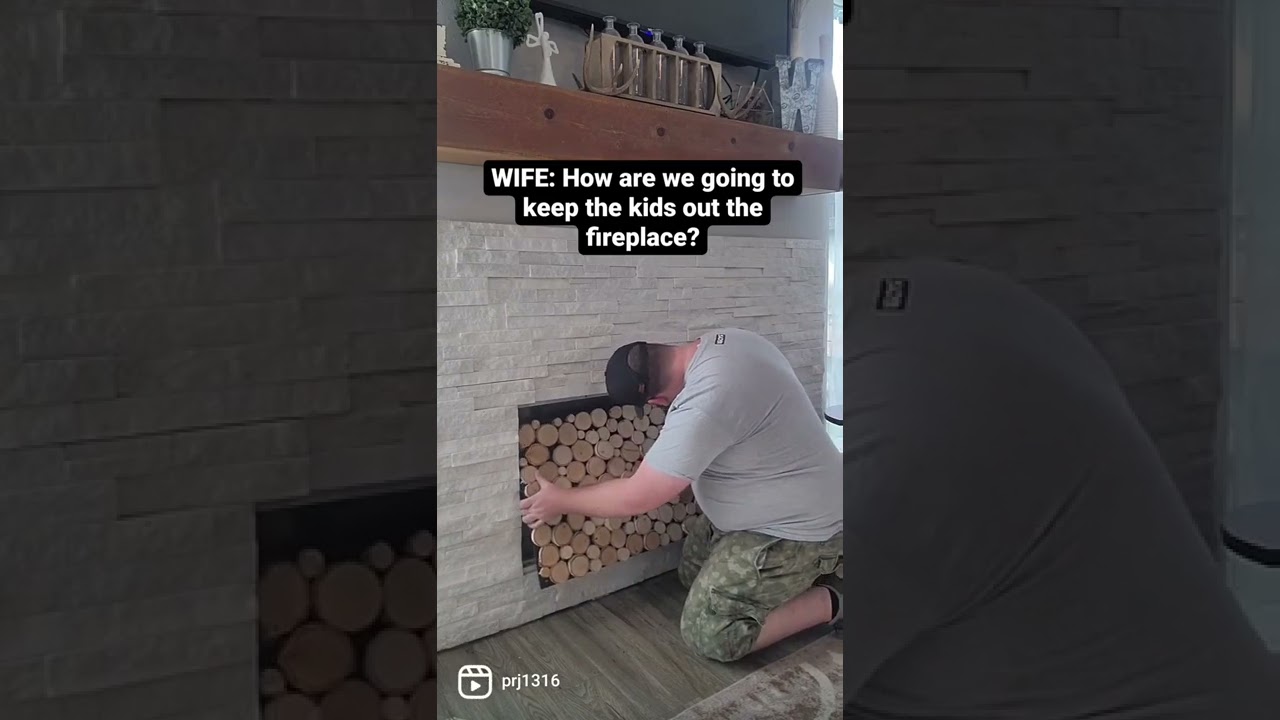 This is our really cool alternative to covering a fireplace we rarely use!