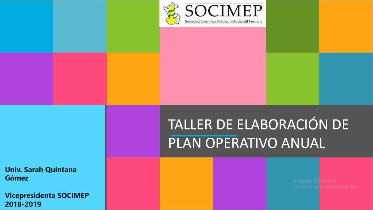 Taller: Elaboración de Plan Operativo Anual (POA)