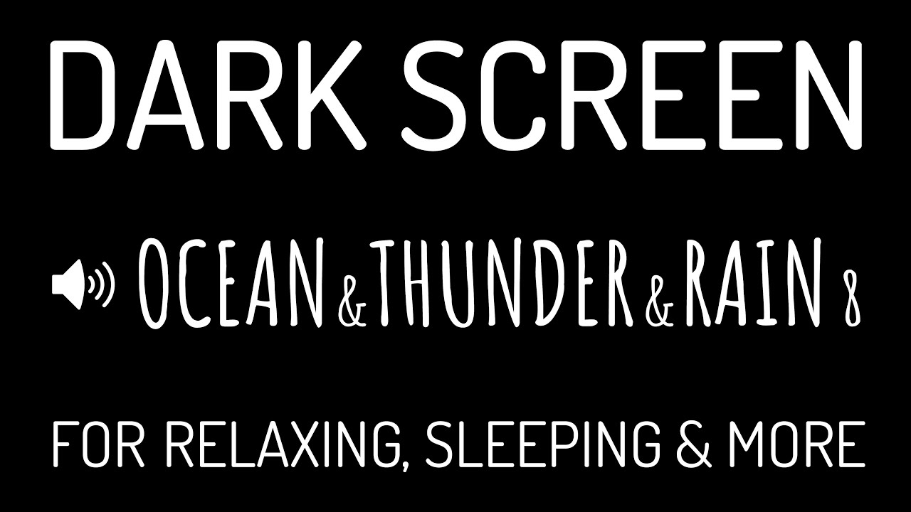 Dark Screen OCEAN WAVES & THUNDER & RAIN Sounds for Deep Sleep #8