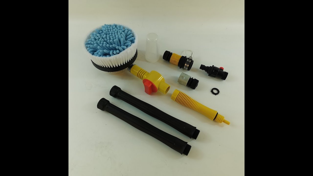 car detailing soft Auto Rotary wash brush spray Unpacking video